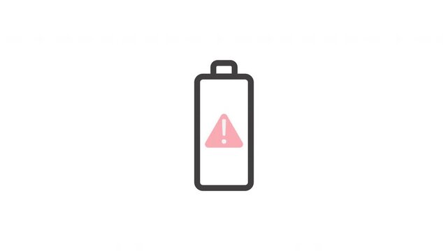 Low battery warning outline symbol for digital devices. Suitable for electronicsrelated websites, mobile apps, presentations, and techthemed designs.