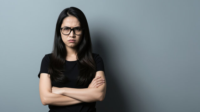 Angry Woman with Glasses