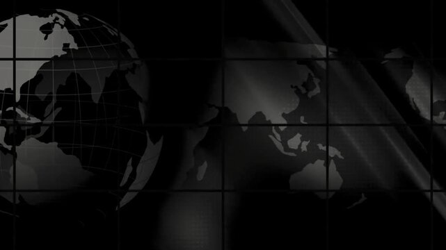 Abstract globe dark map background loop.
