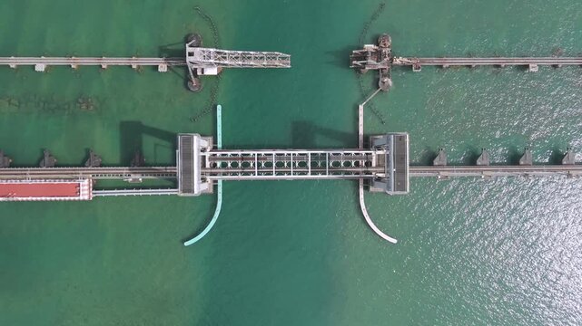 Aerial View of Pamban Bridge and Railway Bridge in Rameswaram Tamil Nadu India