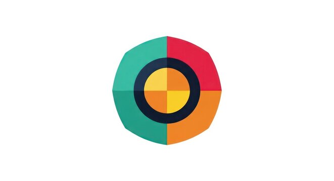Geometric octagonal target icon with vibrant color quadrants
