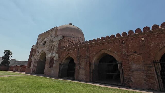 Historic Exterior  Architecture of Kabuli Bagh Mosque Built by Babur in Panipat, Haryana