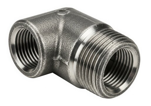 A close-up of a metal pipe fitting