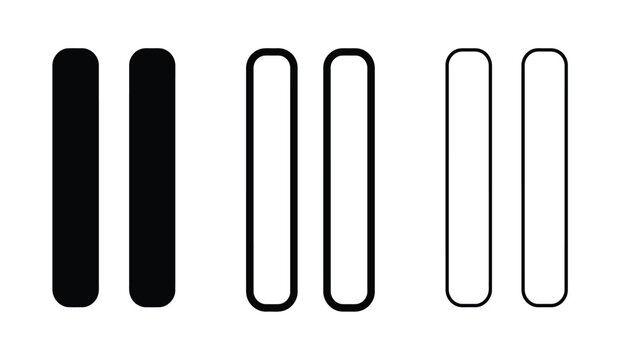 Black and white vertical bar icons Vector