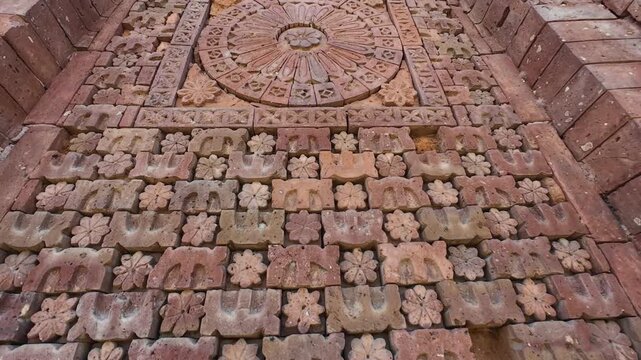 Intricate Medieval Period Architectural Design and Relief Patterns on the Exterior Wall of Kabuli Bagh Mosque