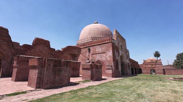 Historic Exterior  Architecture of Kabuli Bagh Mosque Built by Babur in Panipat, Haryana