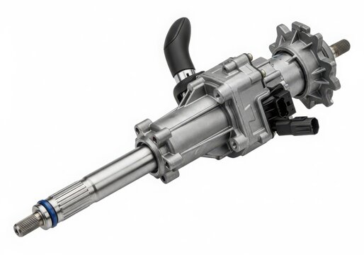 Steering rack with gear mechanism close-up