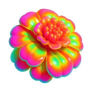 PNG Vibrant multicolored abstract flower