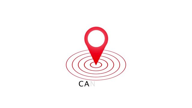 Canada Country Map Marker Icon for Navigation