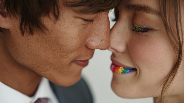 Happy Wedding couple in wedding party,Pride Month,love is love,honeymoon,same sex couple romantic time,WLW,MLM,valentine,sweet moment,freedom,festival parades,parties,Happy gays and lesbians concept.