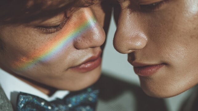 Happy Wedding couple in wedding party,Pride Month,love is love,honeymoon,same sex couple romantic time,WLW,MLM,valentine,sweet moment,freedom,festival parades,parties,Happy gays and lesbians concept.