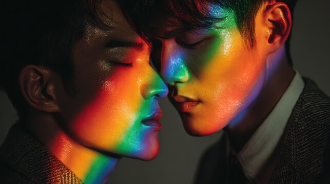 Happy Wedding couple in wedding party,Pride Month,love is love,honeymoon,same sex couple romantic time,WLW,MLM,valentine,sweet moment,freedom,festival parades,parties,Happy gays and lesbians concept.