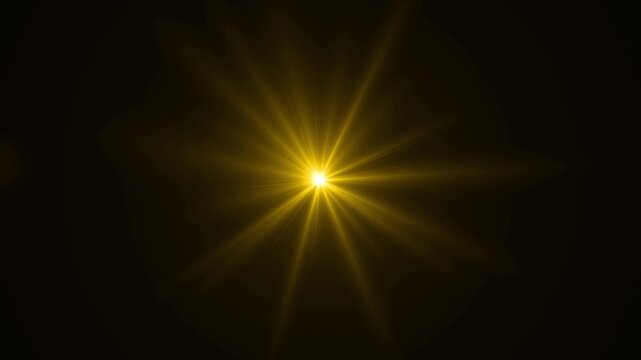 golden light lens flare overlay video. sun burst lens flare. Cinematic lens flares effects. sun shining light optical lens flare effect with rotating sunlight rays 