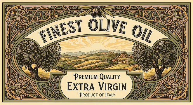 Olive Oil Label Design.