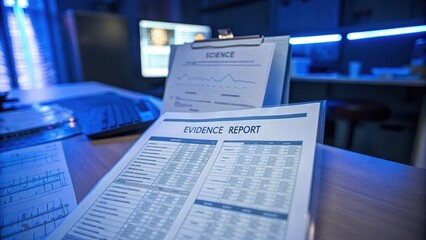 Detailed Evidence Report on Desk in Modern Office Environment