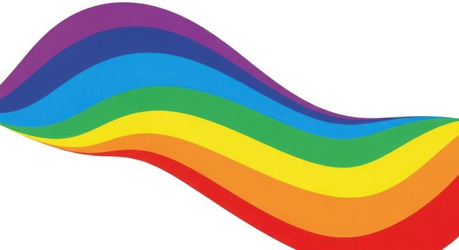 Rainbow colored wavy stripe