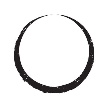 Distressed Stroke Circle. Vector Design Isolated on White Background