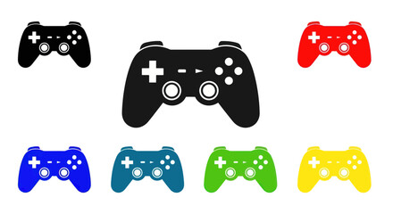 Colorful Video Game Controllers Collection - Gaming Concept © linggo