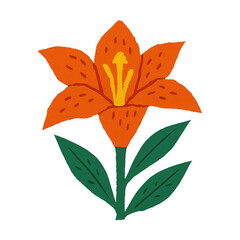 Obraz premium PNG Vibrant orange lily illustration