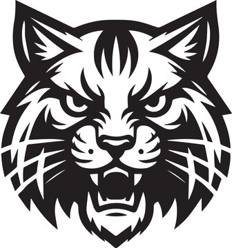 Wild Cat Face SVG Illustration Vector