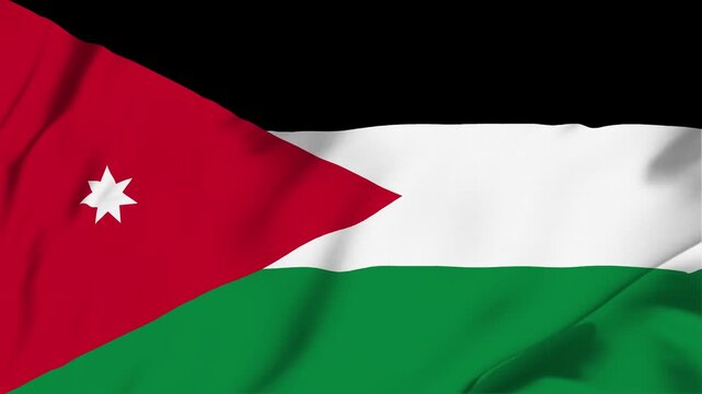 Jordan waving fabric flag animation seamless looping for sport politics business background