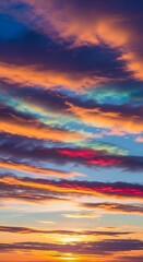 Fototapeta premium Stunning colorful sunset sky with vibrant clouds.