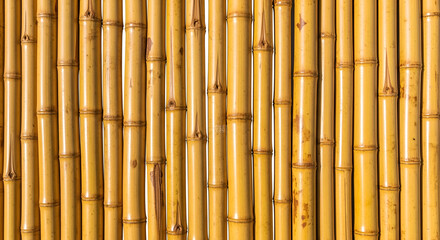 Naklejka premium Natural Bamboo Wall Texture Background Close-up.