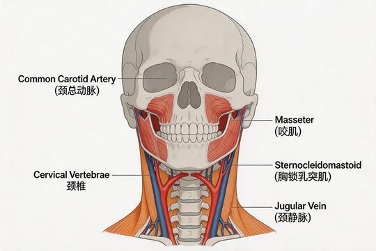Human head neck anatomy diagram