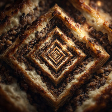 Moussaka Casserole Layers in Infinite Fractal Recursive Pattern