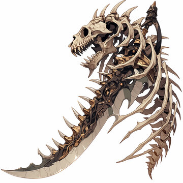 モンスターの骨から作られたダークファンタジーの骨剣