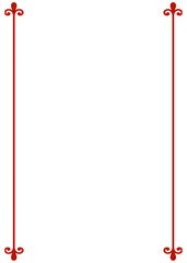 Vintage fleur de lis border vector, elegant red ornamental side frames, classic heraldic lily dividers for wedding invitations and stationery © sidra