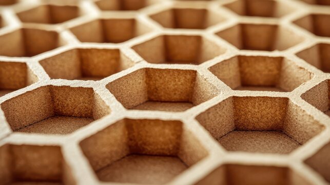 Honeycomb cardboard texture background natural recycled material hexagonal pattern sustainable packaging eco-friendly surface macro photography brown