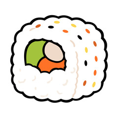 california roll flat sushi illustration © Vaa