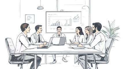 Fototapeta premium Business team collaborating during office meeting