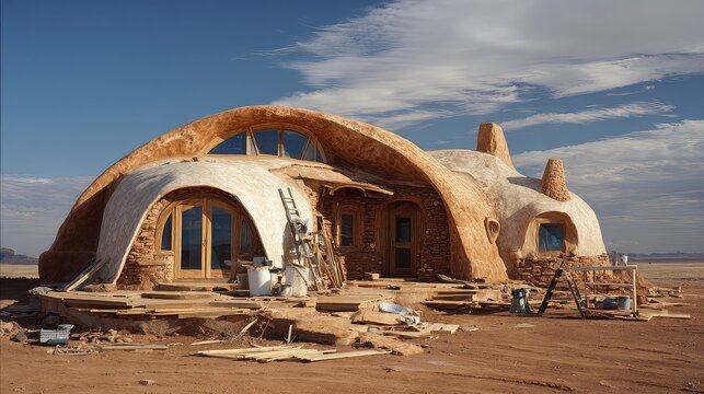 Unique Earth-Sheltered Home Design in Desert Environment