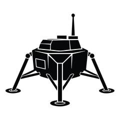 Lunar lander module with legs and antenna for space exploration vector illustration. © MdSaddam