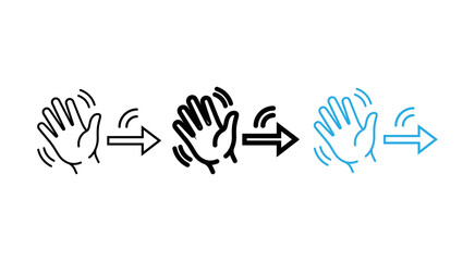 Fototapeta premium Hand gesture icons showing progression Vector