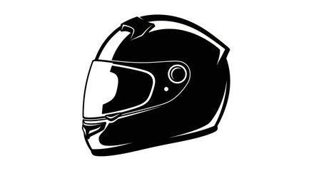 Fototapeta premium Black Motorcycle Helmet with Clear Visor - Safety Gear Icon