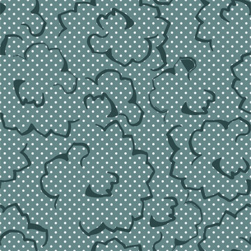 Batick dot floral seanless pattern