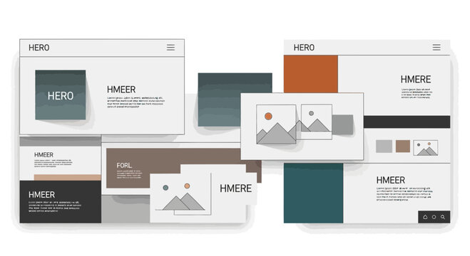 Web Design Mockup: UI Elements, Wireframes, Branding Kit, and Layouts