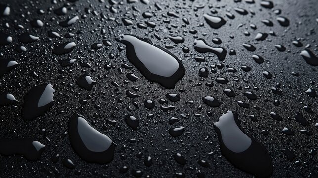 Rain protection coating test surface treatment effectiveness water droplets hydrophobic behavior macro photography industrial material performance comparison analysis