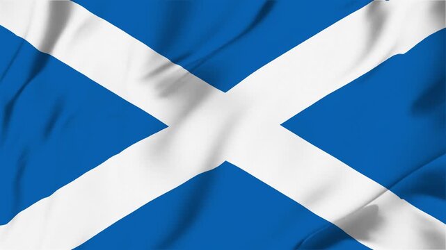 Scotland waving fabric flag animation seamless looping for sport politics business background