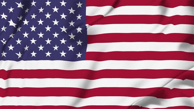 USA waving fabric flag animation seamless looping for sport politics business background