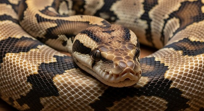 Ball Python Closeup.