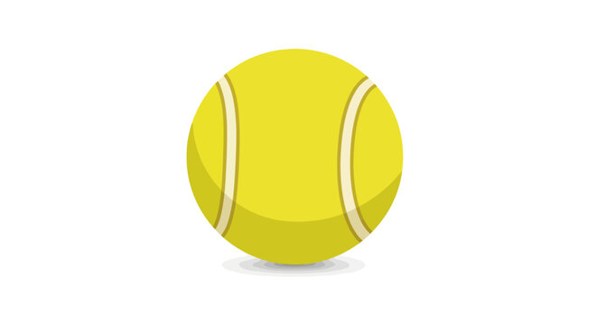 Bright Yellow Tennis Ball Isolated on White Background, Sports Equipment