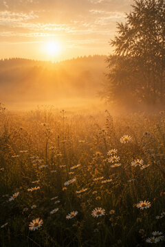 sunrise over the river