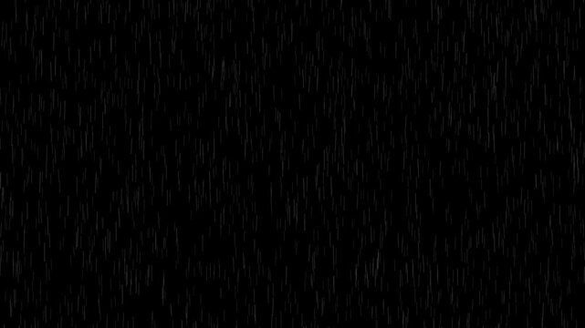 Heavy rain falling on black screen. Raindrops splashing. heavy rain looping on Black and green screen. Falling raindrops footage animation. seamlessly looped rain animation