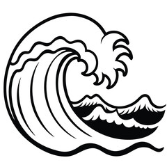 Obraz premium tsunami-wave-and-coastal-impact-graphic-isolated-o.eps