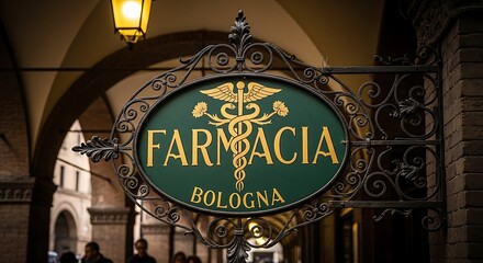 Obraz premium Pharmacy sign with Bologna.