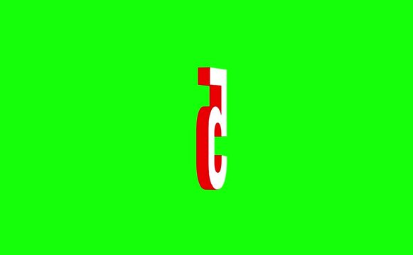 3D Number 5 Rotating on Green Screen Background, Isolated White Digit One Loop Animation
